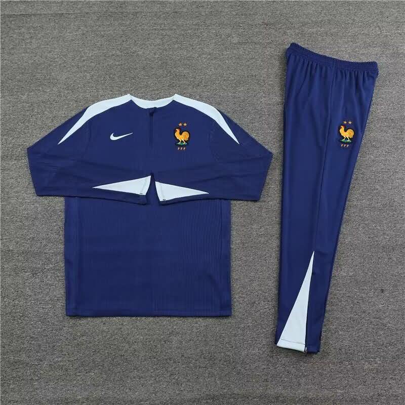 AAA(Thailand) France 2024 Dark Blue Soccer Tracksuit