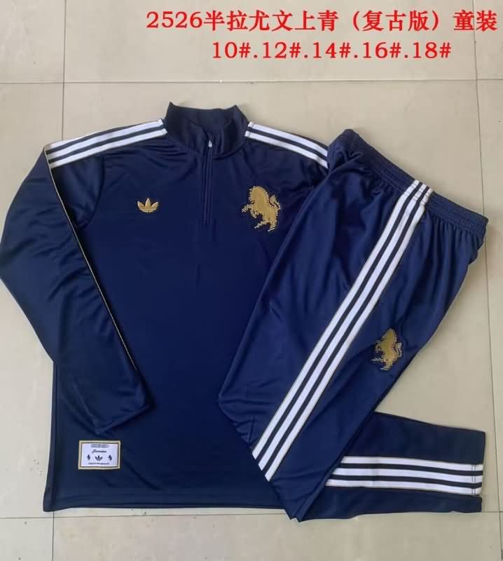 Juventus 24/25 Kids Dark Blue Soccer Tracksuit 05