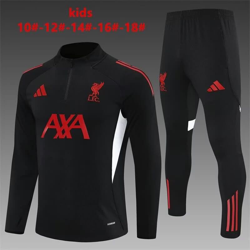 Liverpool 24/25 Kids Black Soccer Tracksuit