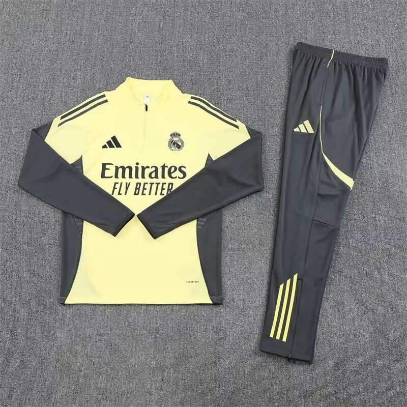 AAA(Thailand) Real Madrid 24/25 Yellow Soccer Tracksuit 03