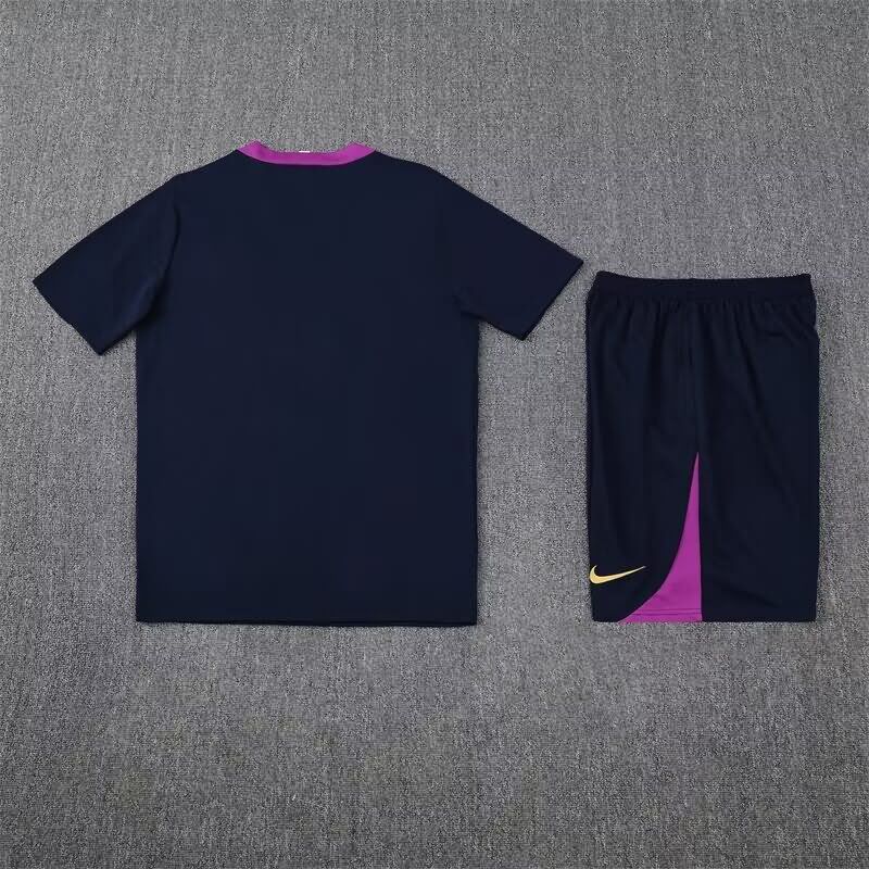 AAA(Thailand) Barcelona 24/25 Dark Blue Soccer Training Sets 02