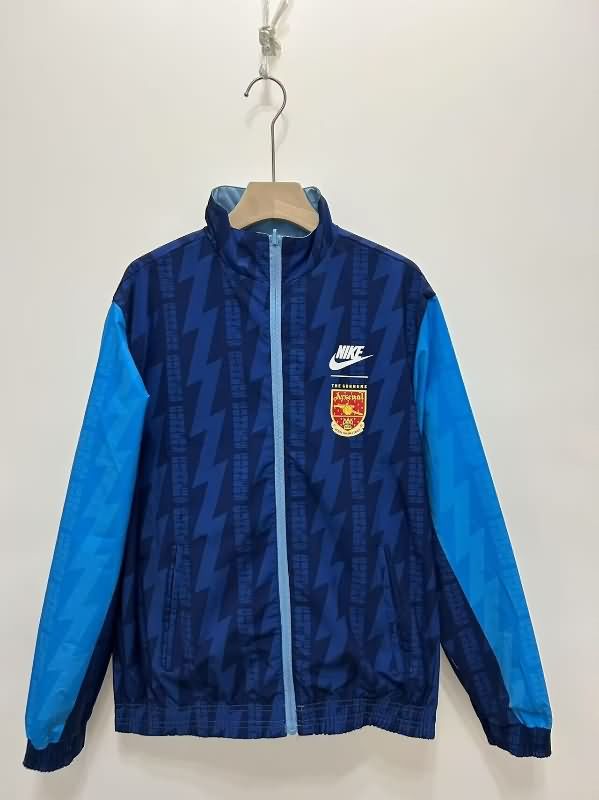 AAA(Thailand) Arsenal 24/25 Blue Dark Blue Reversible Soccer Windbreaker