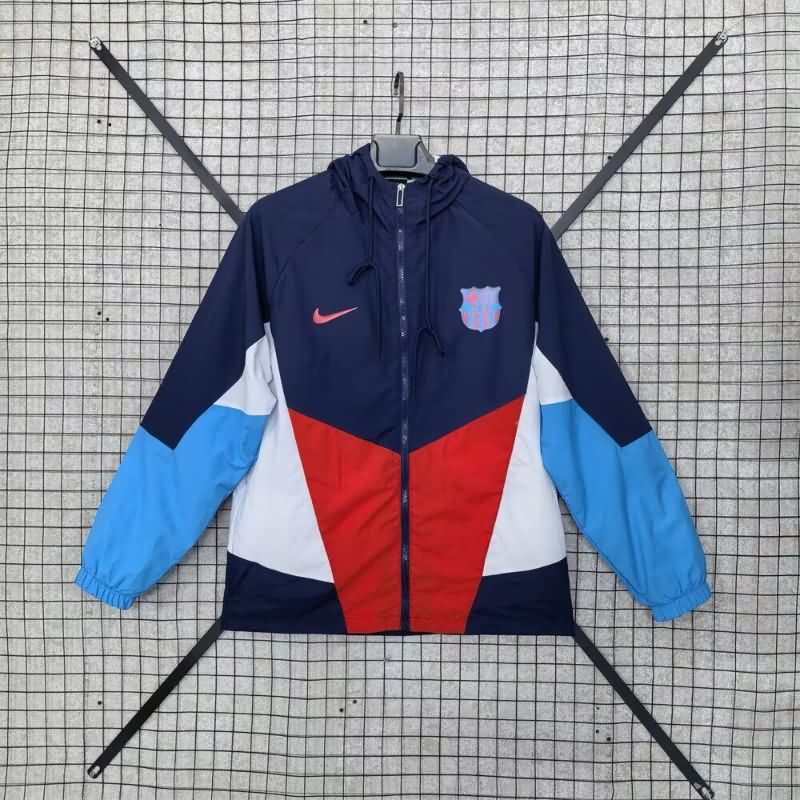 AAA(Thailand) Barcelona 24/25 Dark Blue Soccer Windbreaker 03