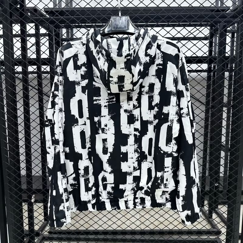 AAA(Thailand) Barcelona 24/25 White Black Soccer Windbreaker