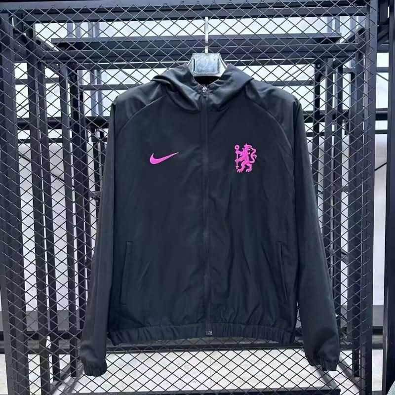AAA(Thailand) Chelsea 24/25 Black Soccer Windbreaker