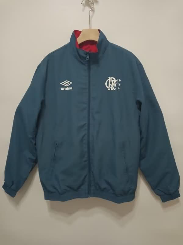 AAA(Thailand) Flamenco 2024 Red Dark Blue Reversible Soccer Windbreaker