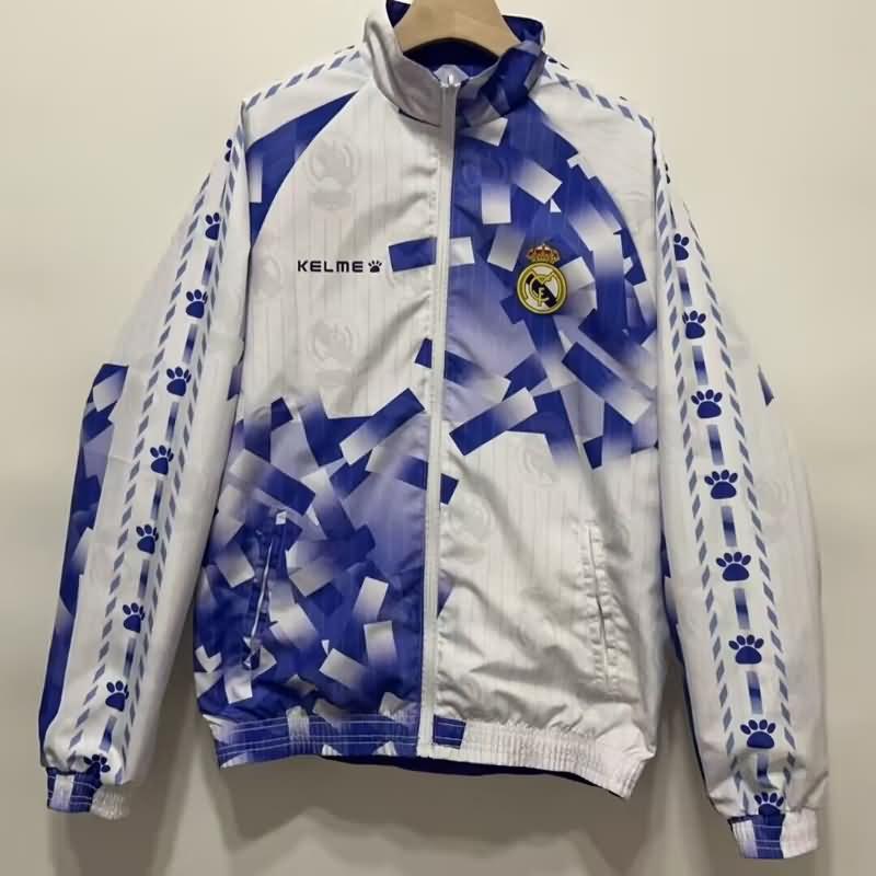 AAA(Thailand) Real Madrid 24/25 Blue White Reversible Soccer Windbreaker
