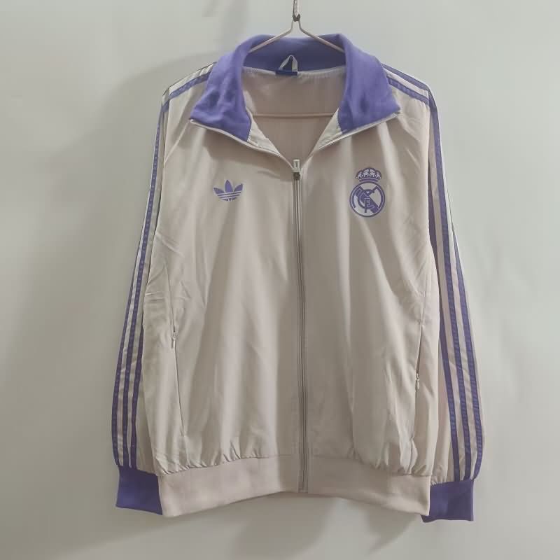 AAA(Thailand) Real Madrid 24/25 Cream Soccer Windbreaker
