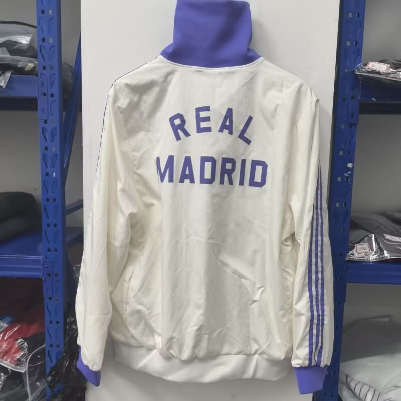 AAA(Thailand) Real Madrid 24/25 White Soccer Windbreaker 06