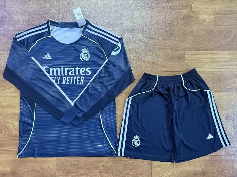 Real Madrid 25/26 Away Long Sleeve Soccer Jersey