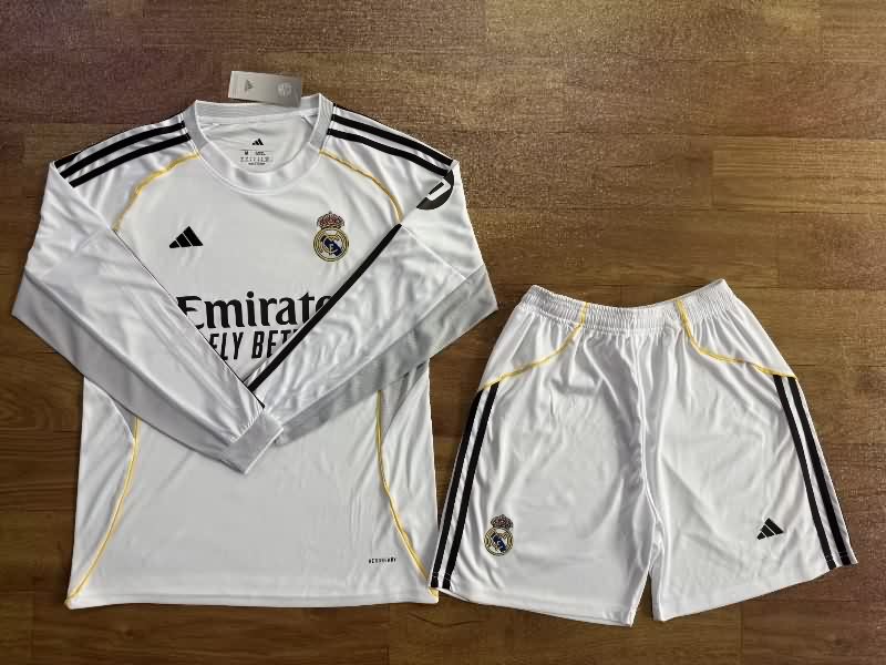 Real Madrid 25/26 Home Long Sleeve Soccer Jersey