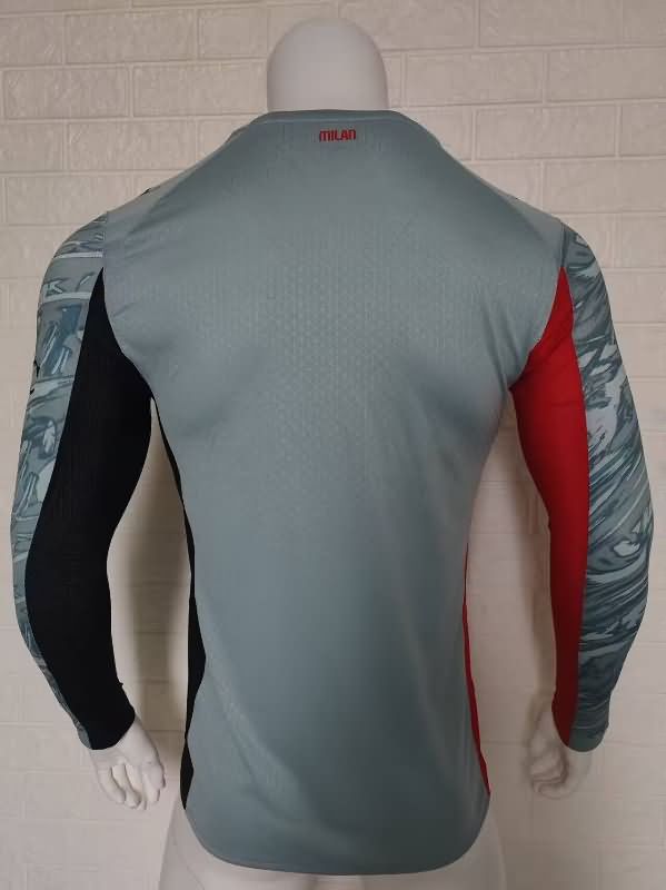 AAA(Thailand) AC Milan 25/26 Goalkeeper Grey Long Sleeve Soccer Jersey(Player)