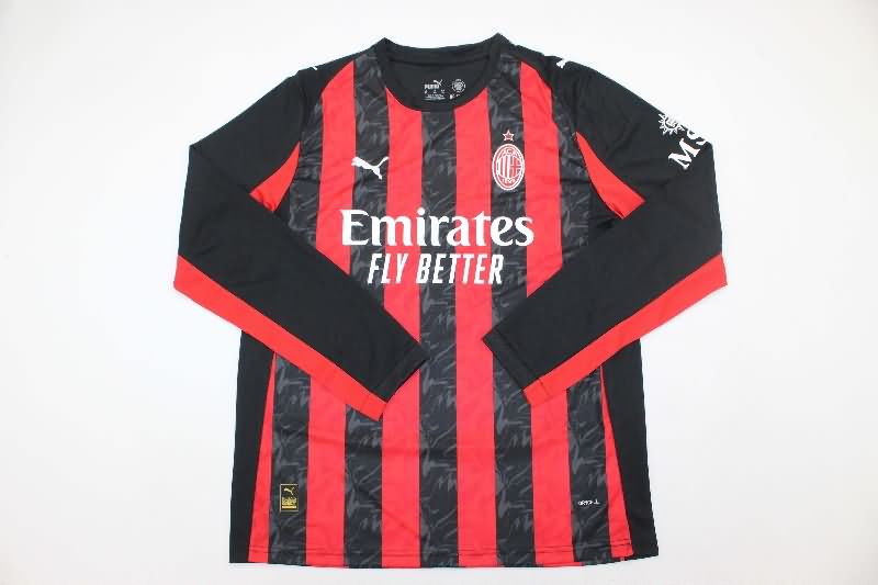 AAA(Thailand) AC Milan 25/26 Home Long Sleeve Soccer Jersey