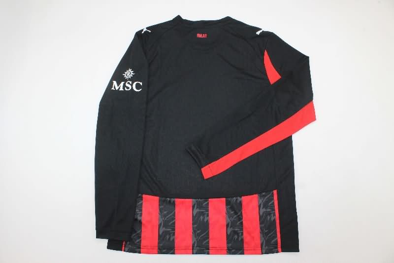 AAA(Thailand) AC Milan 25/26 Home Long Sleeve Soccer Jersey