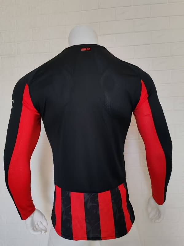 AAA(Thailand) AC Milan 25/26 Home Long Sleeve Soccer Jersey (Player)