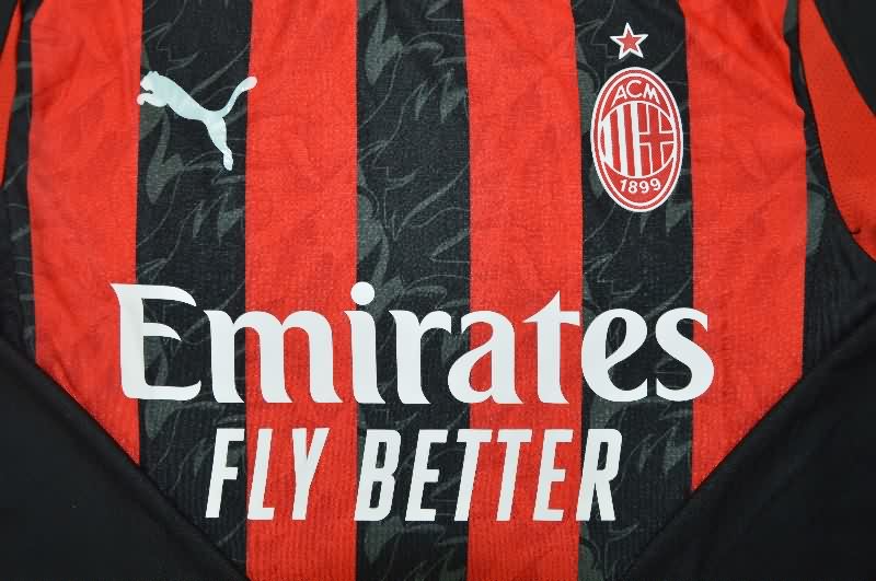 AAA(Thailand) AC Milan 25/26 Home Long Sleeve Soccer Jersey (Player)