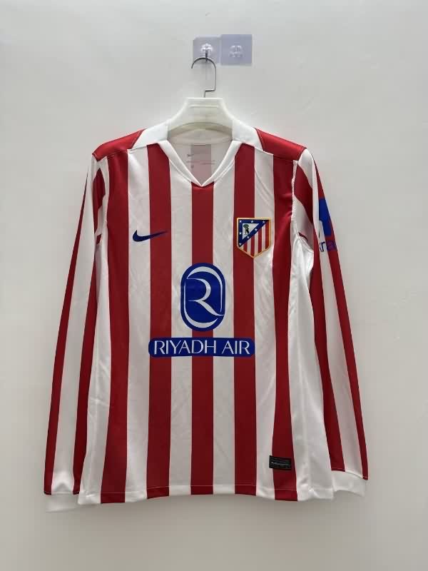 AAA(Thailand) Atletico Madrid 25/26 Home Long Sleeve Soccer Jersey