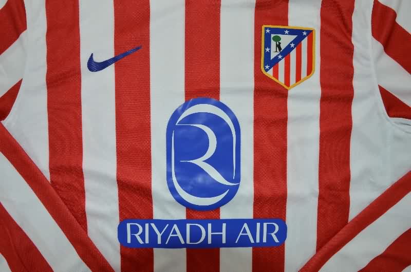 AAA(Thailand) Atletico Madrid 25/26 Home Long Sleeve Soccer Jersey