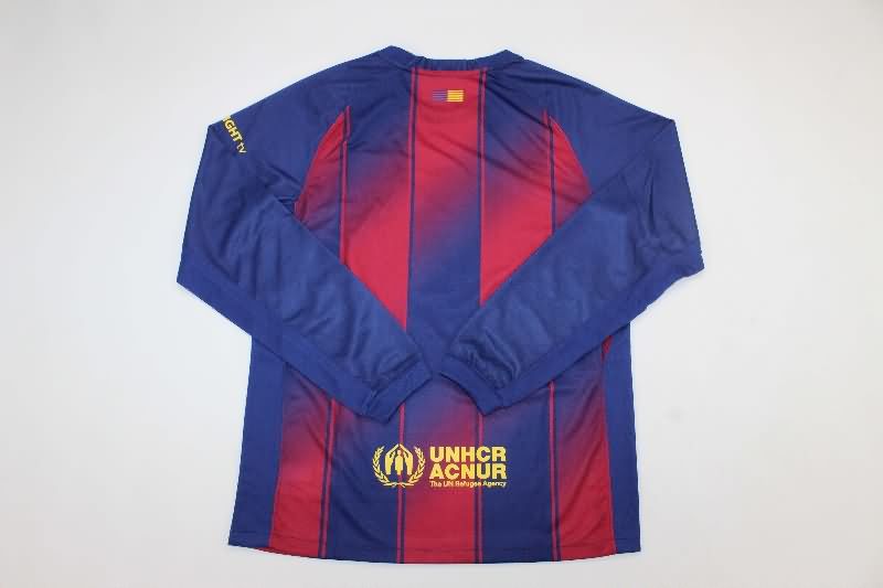 AAA(Thailand) Barcelona 25/26 Home Long Sleeve Soccer Jersey Leaked
