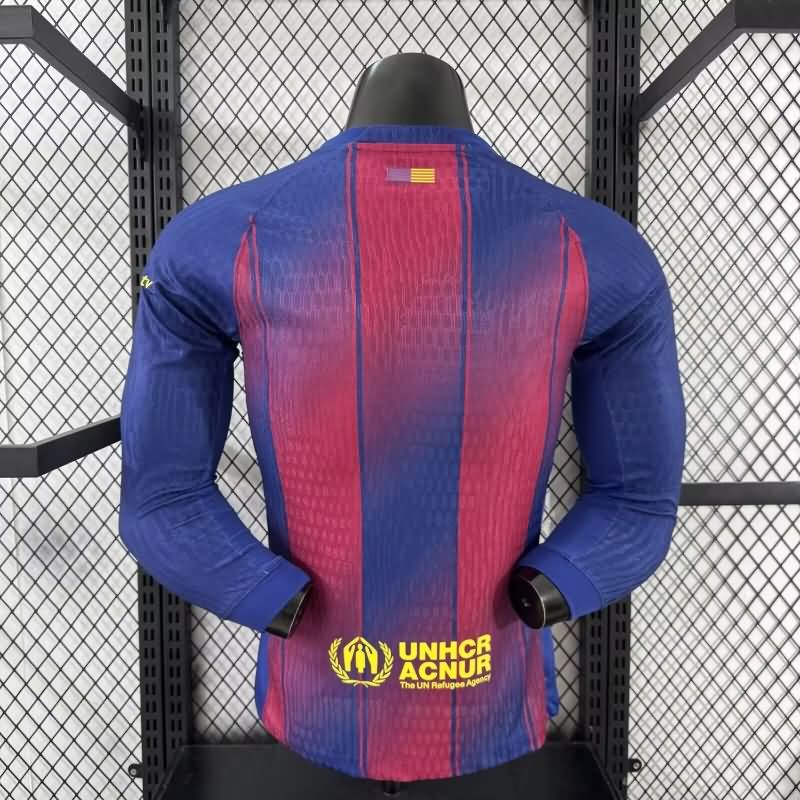 AAA(Thailand) Barcelona 25/26 Home Long Sleeve Soccer Jersey (Player)