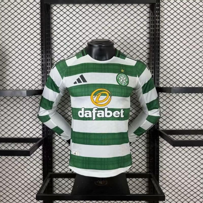 AAA(Thailand) Celtic 25/26 Home Long Sleeve Soccer Jersey (Player)