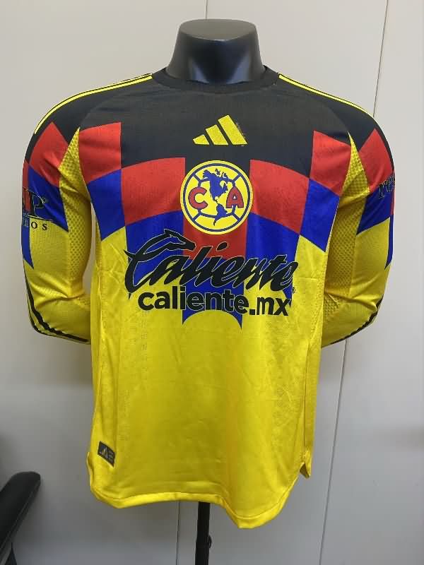 AAA(Thailand) Club America 25/26 Home Long Sleeve Soccer Jersey (Player)