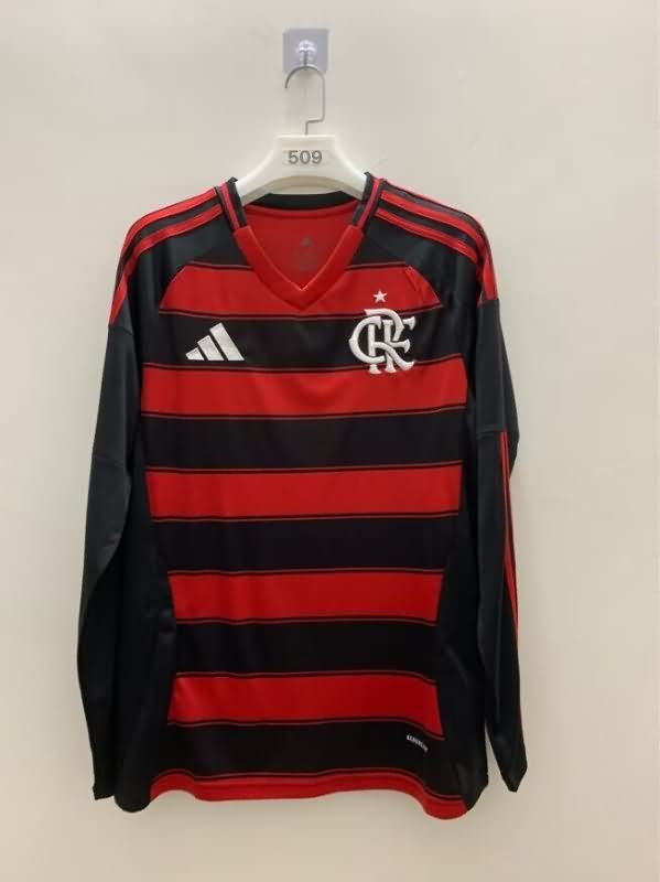 AAA(Thailand) Flamengo 2025 Home Long Sleeve Soccer Jersey