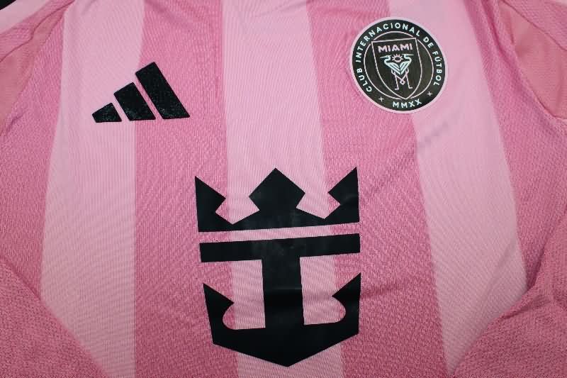 AAA(Thailand) Inter Miami 2025 Home Long Sleeve Soccer Jersey (Player)