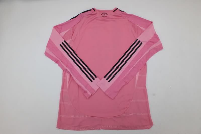 AAA(Thailand) Inter Miami 2025 Home Long Sleeve Soccer Jersey (Player)