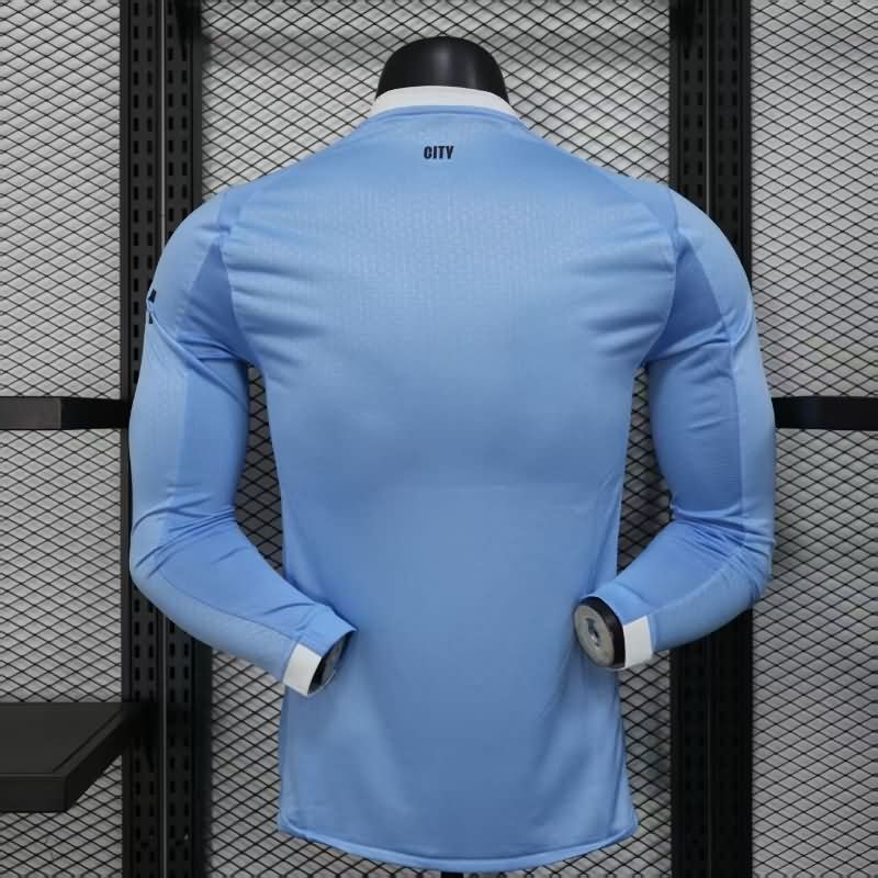 AAA(Thailand) Manchester City 25/26 Home Long Sleeve Soccer Jersey (Player)