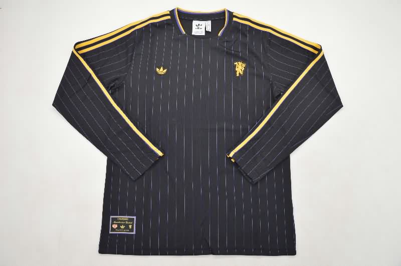 AAA(Thailand) Manchester United 25/26 Black Long Sleeve Soccer Jersey