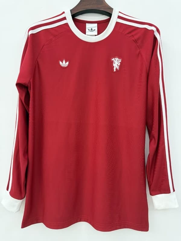 AAA(Thailand) Manchester United 25/26 Red Long Sleeve Soccer Jersey AAA(Thailand) Manchester United 25/26 Red Long Sleeve Soccer Jersey
