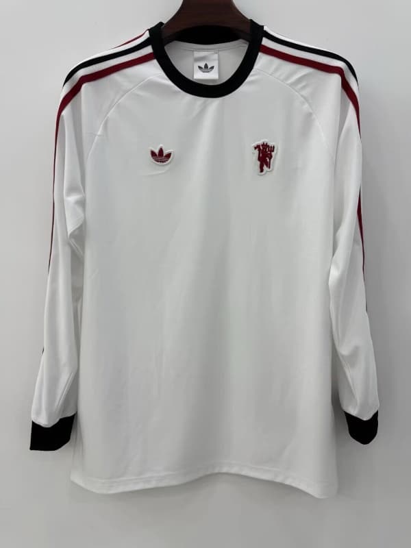 AAA(Thailand) Manchester United 25/26 White Long Sleeve Soccer Jersey