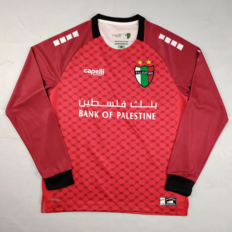 AAA(Thailand) Palestino 2025 Goalkeeper Red Long Sleeve Soccer Jersey
