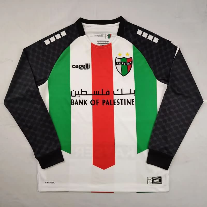 AAA(Thailand) Palestino 2025 Home Long Sleeve Soccer Jersey