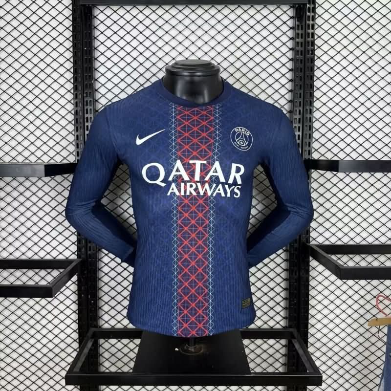 AAA(Thailand) Paris St German 25/26 Home Long Sleeve Soccer Jersey (Player) Leaked