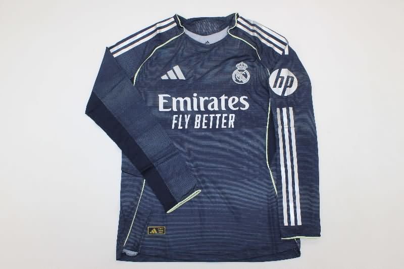 AAA(Thailand) Real Madrid 25/26 Away Long Sleeve Soccer Jersey (Player)