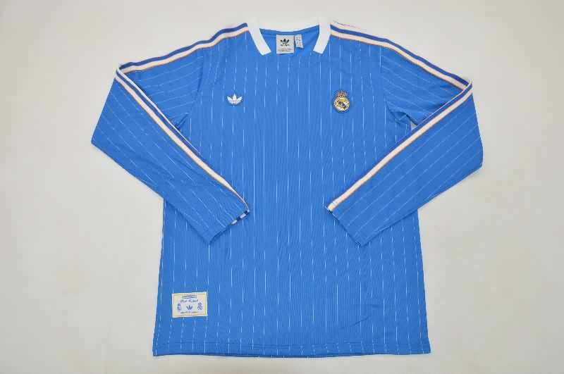 AAA(Thailand) Real Madrid 25/26 Blue Long Sleeve Soccer Jersey AAA(Thailand) Real Madrid 25/26 Blue Long Sleeve Soccer Jersey