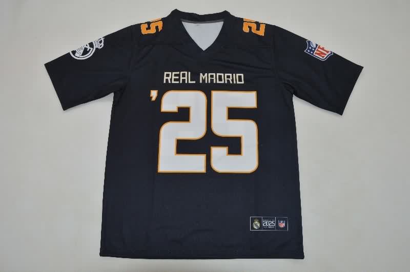 AAA(Thailand) Real Madrid 25/26 Dark Blue NFL Jersey