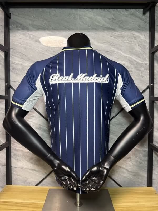AAA(Thailand) Real Madrid 25/26 Travel Dark Blue Soccer Jersey (Player)