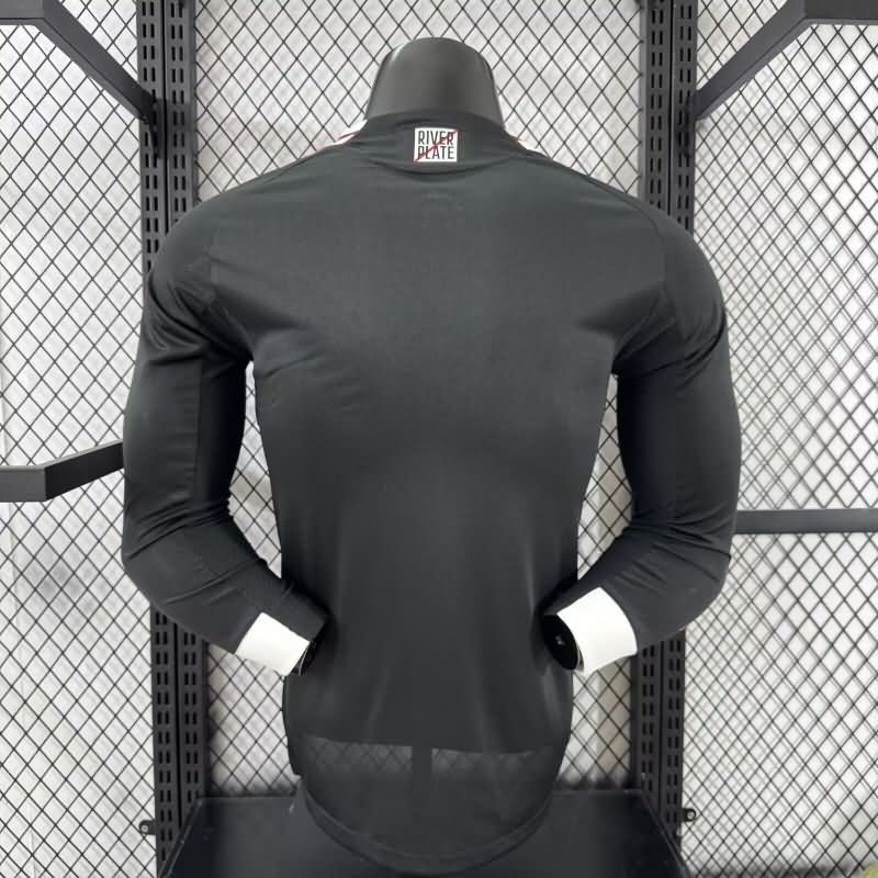 AAA(Thailand) River Plate 2025 Away Long Sleeve Soccer Jersey (Player)