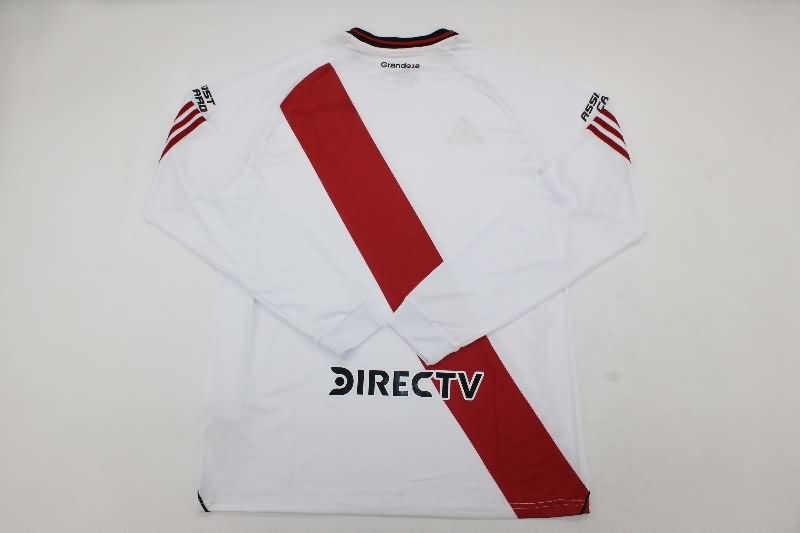 AAA(Thailand) River Plate 2025 Home Long Sleeve Soccer Jersey