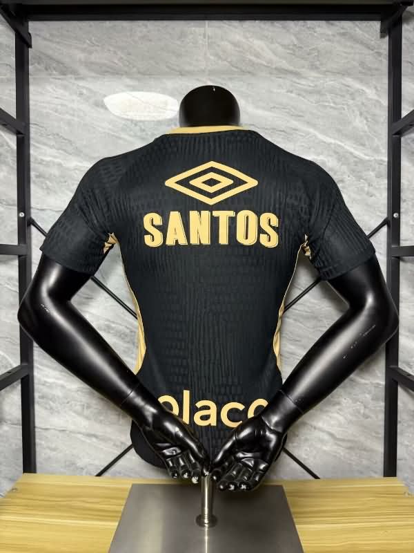 AAA(Thailand) Santos 2025 Black Soccer Jersey (Player) With Sponsor