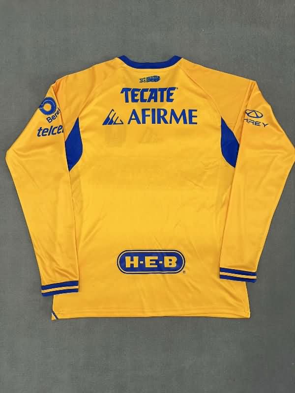 AAA(Thailand) Tigres Uanl 25/26 Home Long Sleeve Soccer Jersey