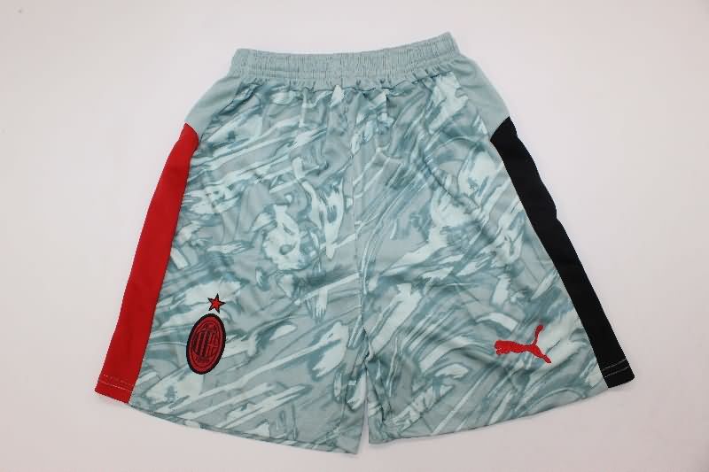 AC Milan 25/26 Kids Goalkeeper Grey Soccer Jersey And Shorts
