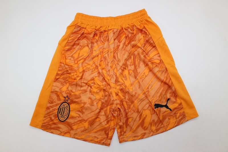 AC Milan 25/26 Kids Goalkeeper Orange Soccer Jersey And Shorts
