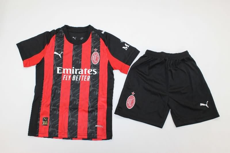 AC Milan 25/26 Kids Home Soccer Jersey And Shorts