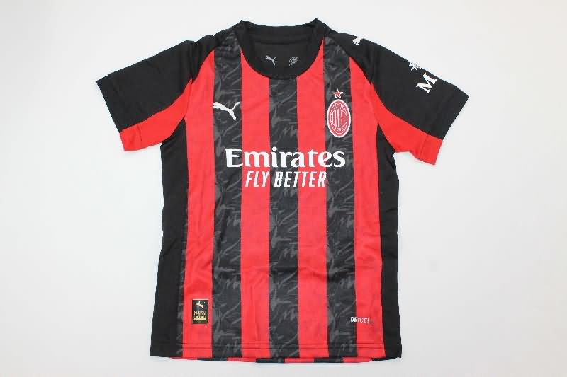 AC Milan 25/26 Kids Home Soccer Jersey And Shorts