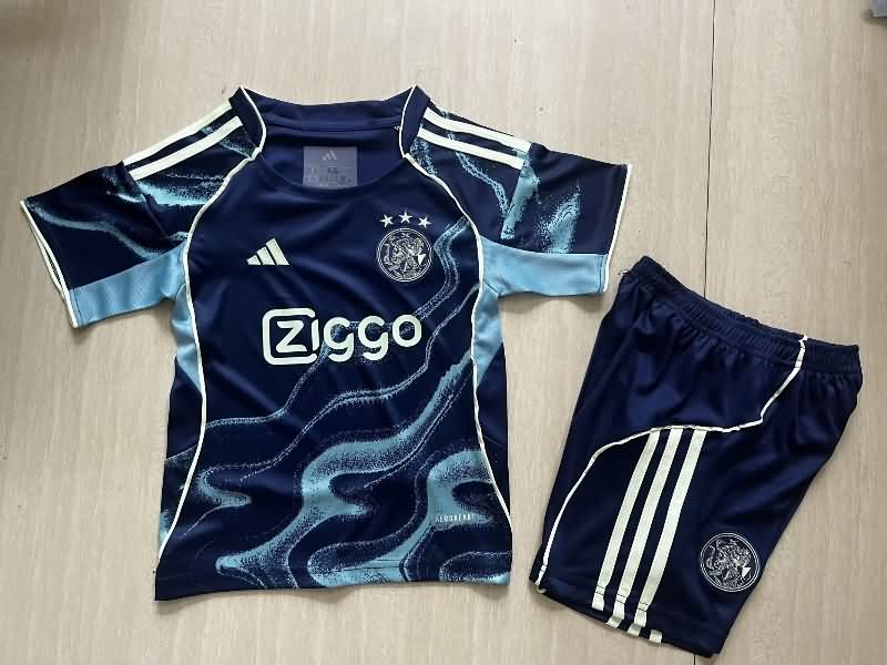 Ajax 25/26 Kids Away Soccer Jersey And Shorts
