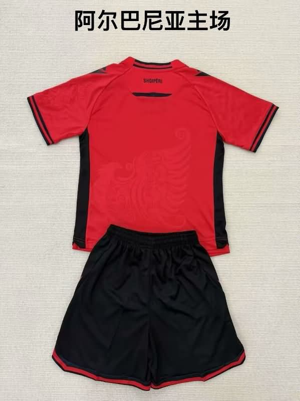 Albania 2025 Kids Home Soccer Jersey And Shorts
